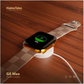 Haino Teko Germany G8 Max Golden Edition Smart Watch 45mm, Bluetooth Call, Wireless Charging, One Extra Strap  price in uae