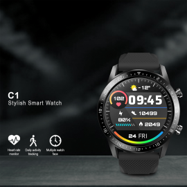 Lazor C1 SmartWatch SW31 1.28 inch Full Touch Screen with Bluetooth Health Tracker - Black price in uae