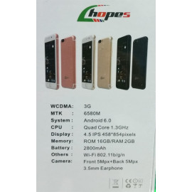 HOPES A1 SMARTPHONE(Android 6.0,4.5 Inch, 3G+WiFi,16GB+2GB) price in uae