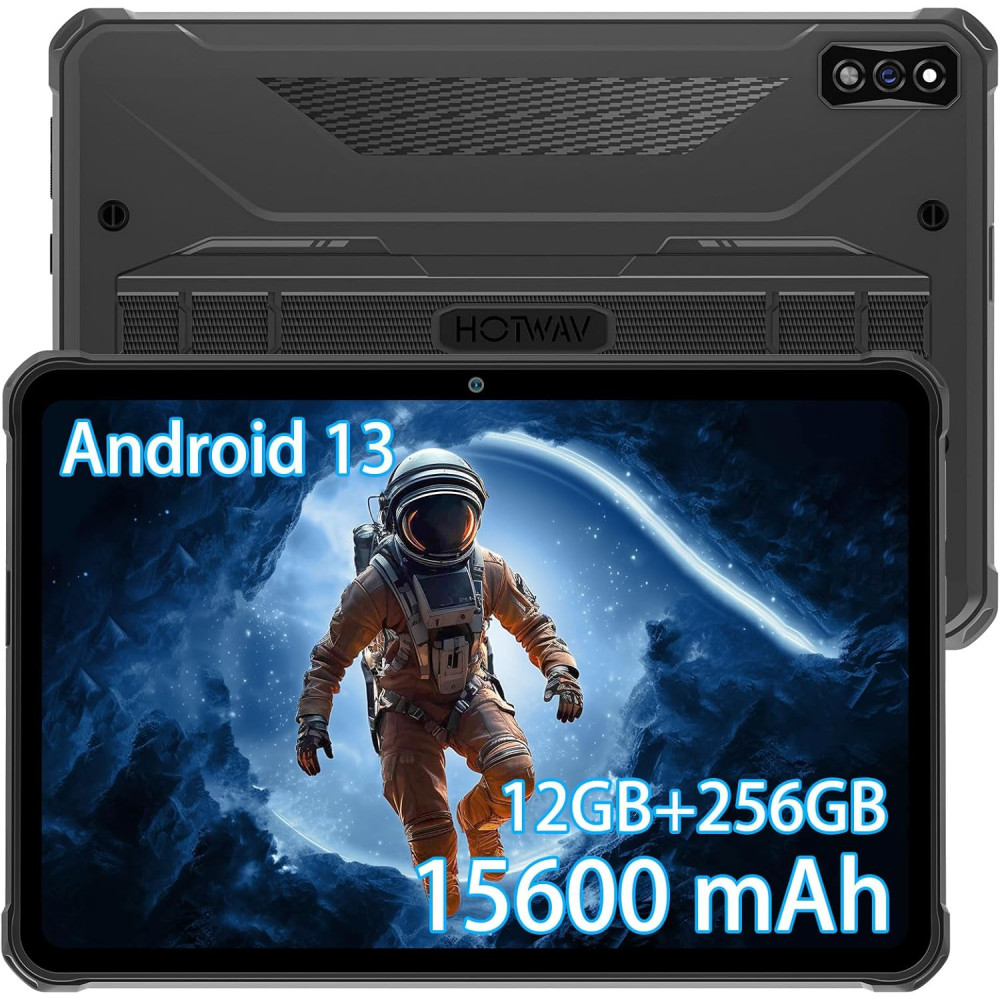 HOTWAV R7 Rugged Tablet Android 13, 15600mAh 10.1 Inch HD+ 12GB+256GB/(2TB TF) Waterproof Tablet PC, 16MP+16MP Camera Octa-Core IP68&IP69K/Dual SIM 4G/LTE/5G WiFi/Face ID/GPS/OTG/Widevine L1 (Gray)  price in uae