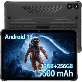 HOTWAV R7 Rugged Tablet Android 13, 15600mAh 10.1 Inch HD+ 12GB+256GB/(2TB TF) Waterproof Tablet PC, 16MP+16MP Camera Octa-Core IP68&IP69K/Dual SIM 4G/LTE/5G WiFi/Face ID/GPS/OTG/Widevine L1 (Gray)  price in uae