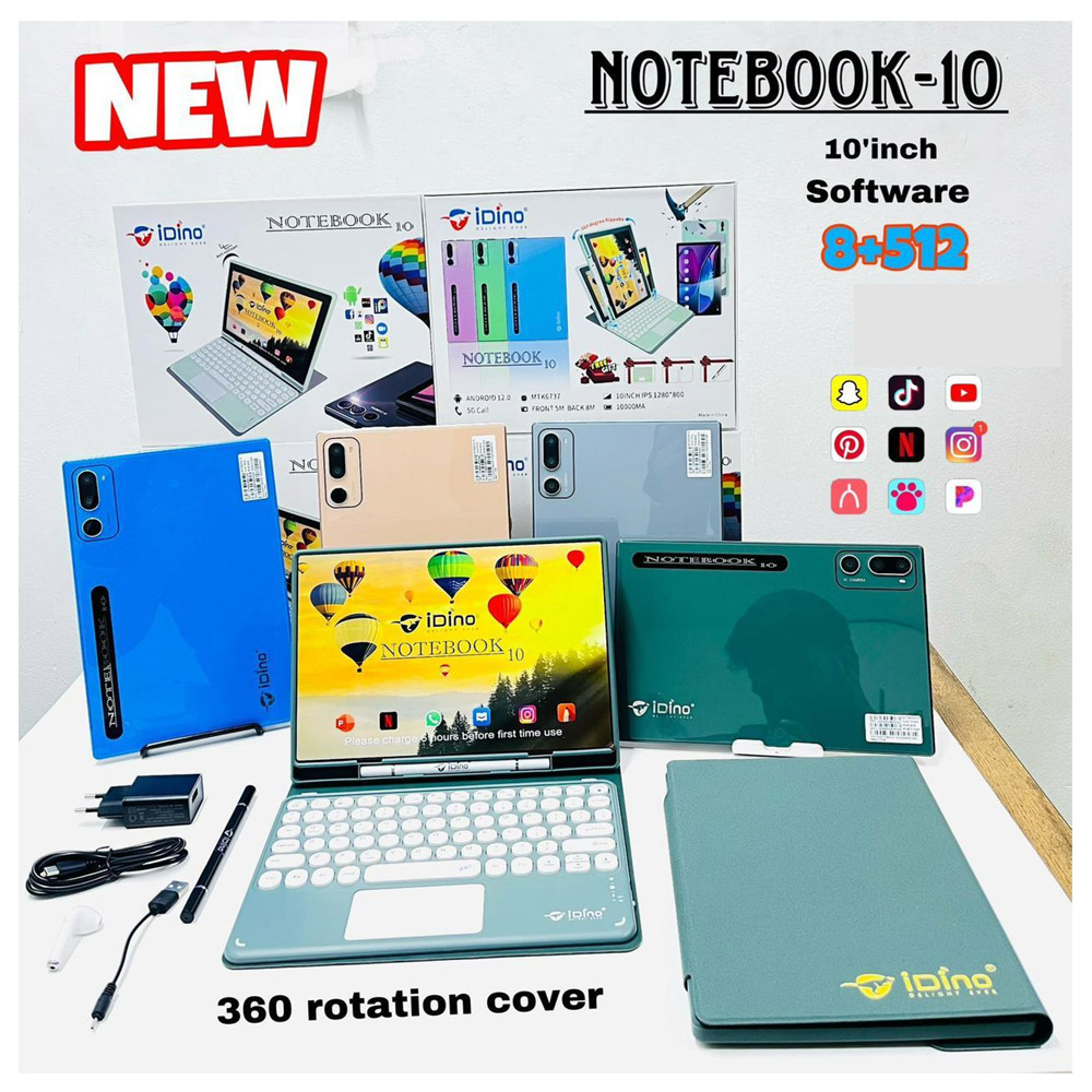 idino Notebook 10 10.1 Inch 5G Tablets  with free keyboard price in uae