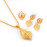 Milano 18K Gold Plated Ring, Earing & Necklace Set, M15 in uae