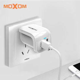 Moxom EU Plug Dual USB Charger For iPhone iPad 5V 2.4A USB Wall Charger Dual Ports Charger Adapter For Samsung Mobile Phone Charger price in uae