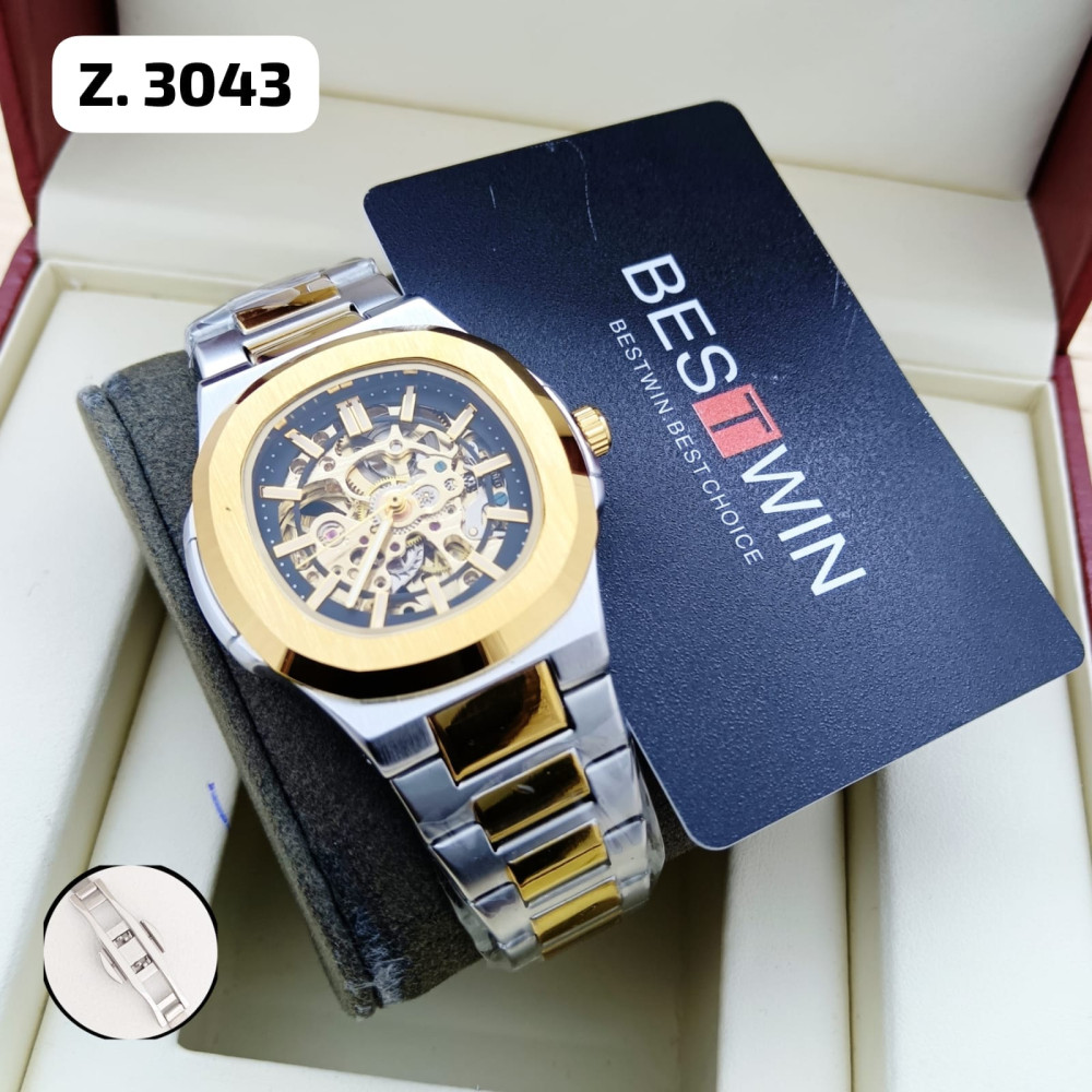Bestwin Mechanical Watch - Z3034 - Silver/Blue price in uae