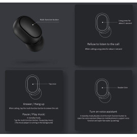 Xiaomi Redmi Airdots Black Bluetooth Earphones Youth Mi True Wireless Headphones Bluetooth 5.0 TWS Air Dots Headset, Earbuds price in uae