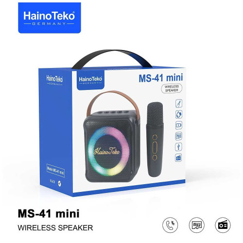 Haino Teko Germany MS-41 Wireless Bluetooth portable mini Speaker with mic   Haino Teko Germany MS-41 Wireless Bluetooth portable mini Speaker with mic  Price In UAE