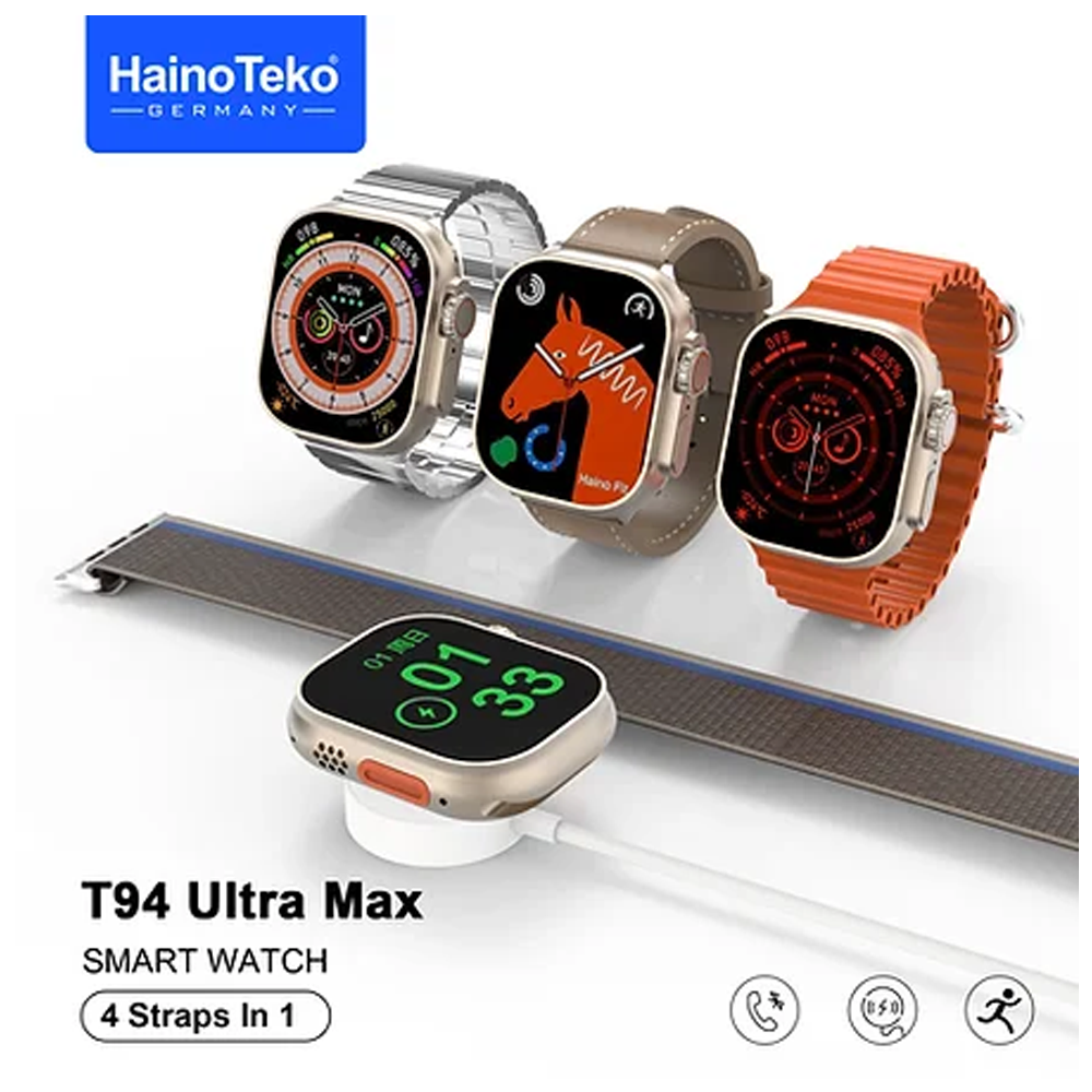 HainoTeko Germany T94 Ultra Max Smart Watch With 4 Straps