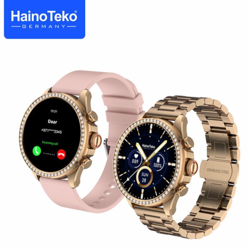 Haino Teko Germany RW-16 High-Quality Bluetooth Calling HD Ladies Smartwatch With FREE T500 Smartwatch + Analog Watch  Haino Teko Germany RW-16 High-Quality Bluetooth Calling HD Ladies Smartwatch With FREE T500 Smartwatch + Analog Watch Price In UAE