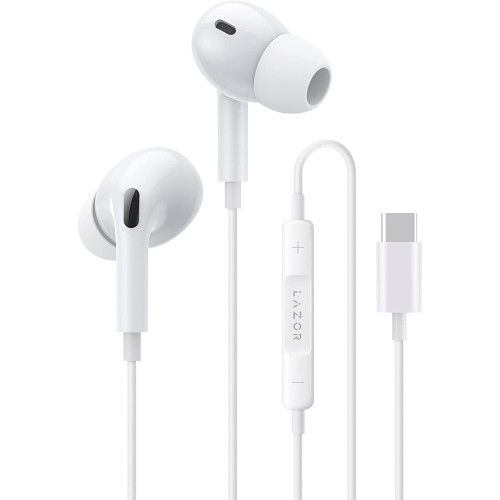 Lazor Mystic PlusWired In Ear Earphone with Stereo Sound Driver Type C Audio EA162 White, standard  Lazor Mystic PlusWired In Ear Earphone with Stereo Sound Driver Type C Audio EA162 White, standard Price in uae