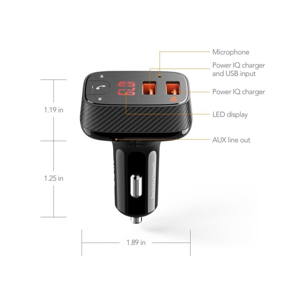 Roav SmartCharge Car Kit F2,Bluetooth Receiver,Car Charger with