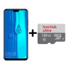 Huawei Y9 2019 Dual Sim Smartphone(Android 8.1,6.5 Inch,4G+WiFi,64GB+4GB) + SanDisk Ultra 128GB Micro SD XC1 Card