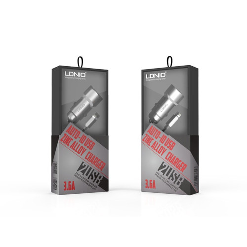 LDNIO C302 DUAL PORT USB CAR CHARGER 5A 3.6A SMART & QUICK MICRO USB CABLE Price in uae