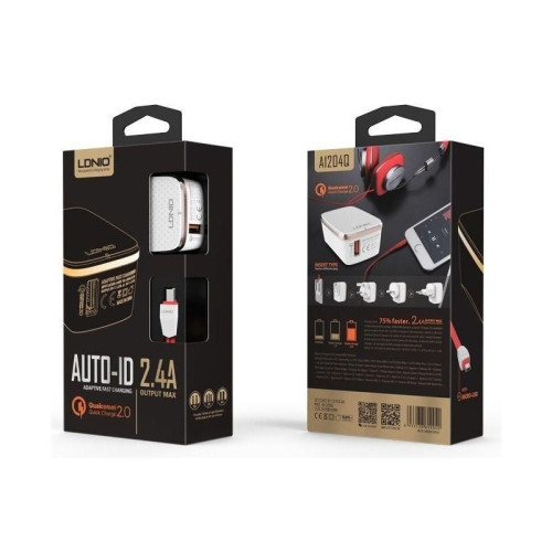 Ldnio A1204Q Quick, Travel, Wall,Home Charger   Ldnio A1204Q Quick, Travel, Wall,Home Charger  Price In UAE