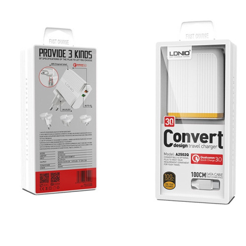 Ldnio A2502Q Quick, Travel, Wall,Home Charger   Ldnio A2502Q Quick, Travel, Wall,Home Charger  Price in uae