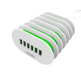 LDNIO A6702 EU/US/UK/AU 6 USB Multi Ports Charging Station Smart Adaptive 7A Desktop Fast Charger for iphone 7/6/5 ipad for Samsung phone tablets price in uae