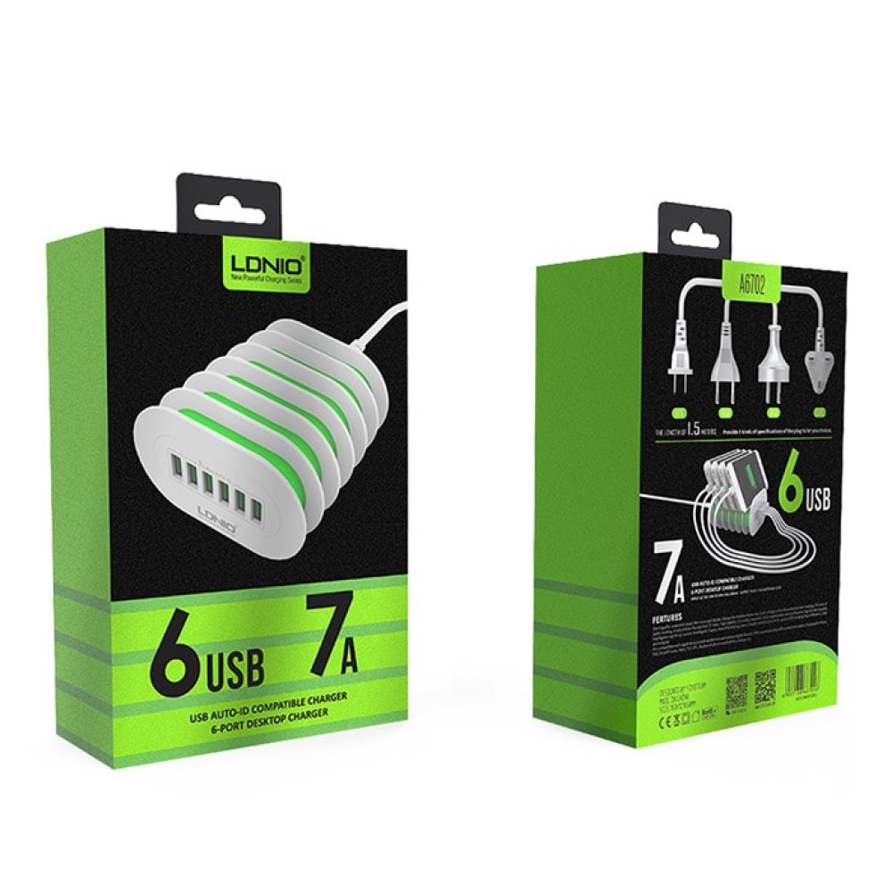 LDNIO A6702 EU/US/UK/AU 6 USB Multi Ports Charging Station Smart Adaptive 7A Desktop Fast Charger for iphone 7/6/5 ipad for Samsung phone tablets LDNIO A6702 EU/US/UK/AU 6 USB Multi Ports Charging Station Smart Adaptive 7A Desktop Fast Charger for iphone 7/6/5 ipad for Samsung phone tablets price in uae