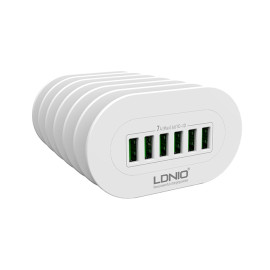 LDNIO A6702 EU/US/UK/AU 6 USB Multi Ports Charging Station Smart Adaptive 7A Desktop Fast Charger for iphone 7/6/5 ipad for Samsung phone tablets price in uae