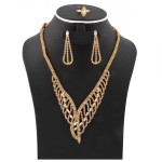 Milano 18K Gold Plated Ring, Earing & Necklace Set, M26 price in uae