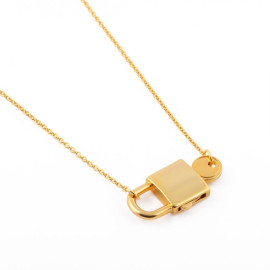 Milano 18K Gold Plated Lock Design Necklace, M44 price in uae