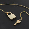 Milano 18K Gold Plated Lock Design Necklace, M44 - Silver + Band watch