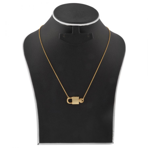 Milano 18K Gold Plated Lock Design Necklace, M44  Milano 18K Gold Plated Lock Design Necklace, M44 Price in uae