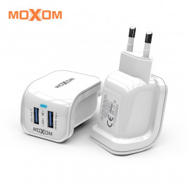 Moxom EU Plug Dual USB Charger For iPhone iPad 5V 2.4A USB Wall Charger Dual Ports Charger Adapter For Samsung Mobile Phone Charger
