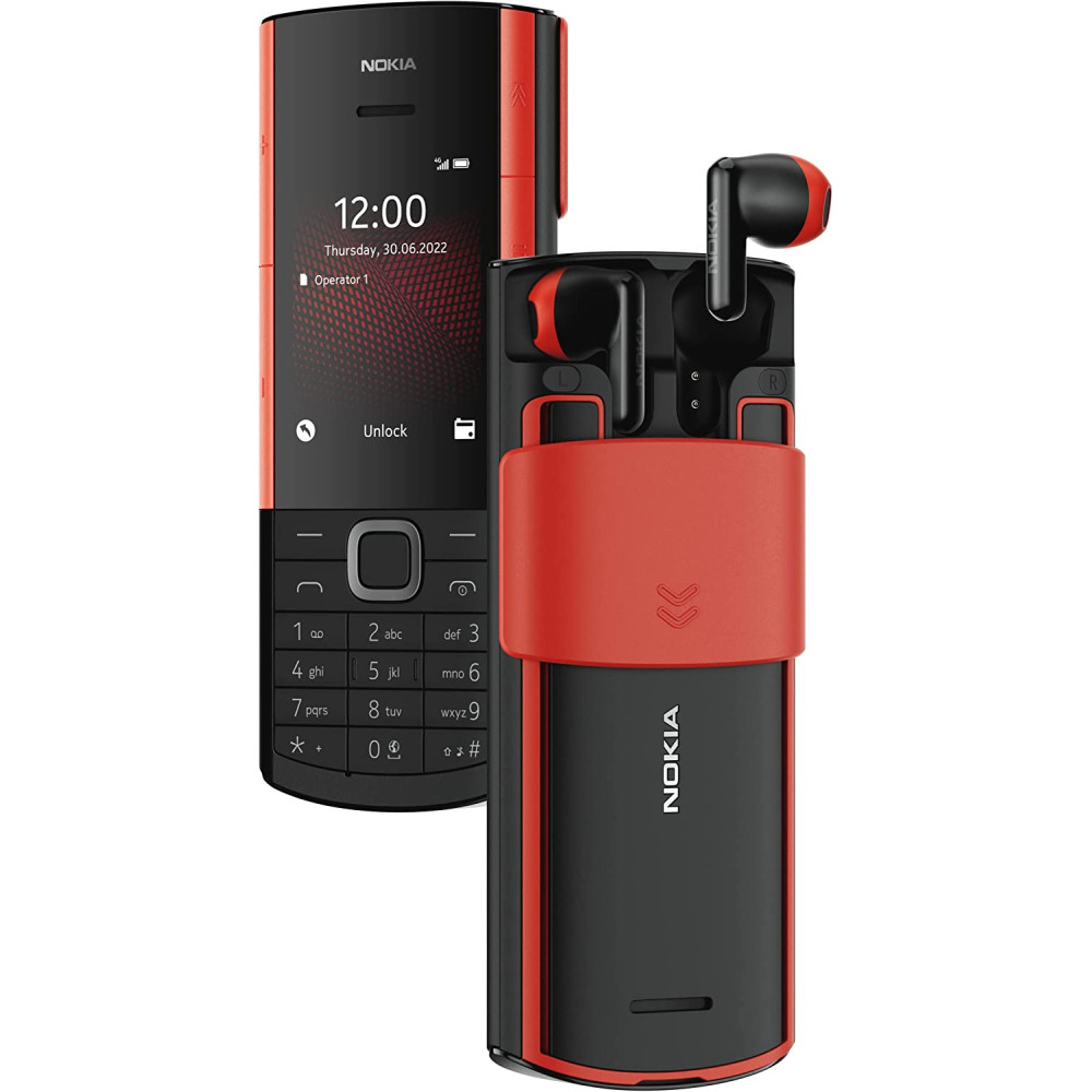 Nokia 5710 Xpress Audio Feature Phone with built-in wireless earbuds, 4G Connectivity, MP3 player, wireless FM radio, dedicated music keys and long-lasting battery (Dual SIM)