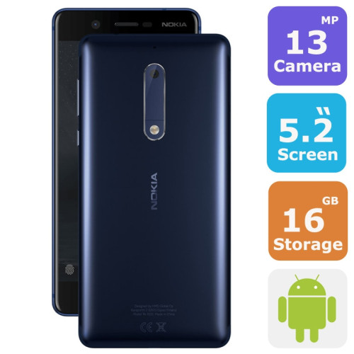 Nokia 5 Dual Sim Fingerprint Smartphone(Android 7.1,5.2 Inch, 4G+WiFi,16GB+2GB)