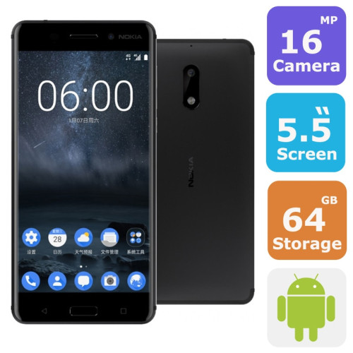 Nokia 6 Dual Sim Fingerprint Smartphone(Android 7.0,5.5 Inch, 4G+WiFi,64GB+4GB)  Nokia 6 Dual Sim Fingerprint Smartphone(Android 7.0,5.5 Inch, 4G+WiFi,64GB+4GB) Price In UAE