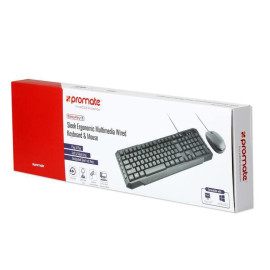 Promate EasyKey-3 Sleek Ergonomic Multimedia Wired Keyboard & Mouse price in uae
