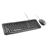 Promate EasyKey-3 Sleek Ergonomic Multimedia Wired Keyboard & Mouse