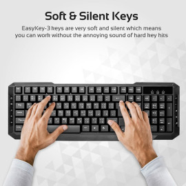 Promate EasyKey-3 Sleek Ergonomic Multimedia Wired Keyboard & Mouse price in uae