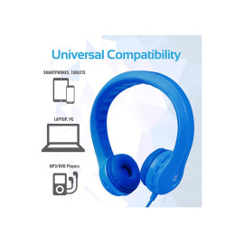Promate Kids Headset, High Quality Volume Limited Wired Headphones with Child Safe Foam Headphones for Home, Travel, Smartphones PC Music Gaming  price in uae
