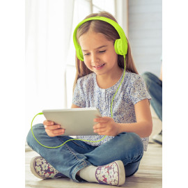 Promate Kids Headset, High Quality Volume Limited Wired Headphones with Child Safe Foam Headphones for Home, Travel, Smartphones PC Music Gaming  price in uae