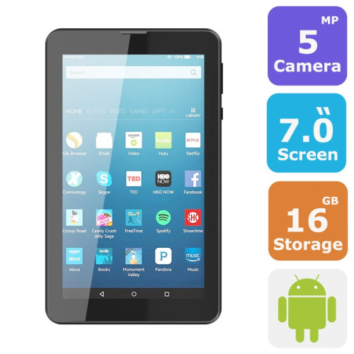 5 In 1 Bundle Offer S-COLOR U707 Dual sim Tablets (Android 7.0,7.0 Inch, 4G+WiFi,16GB+2GB) Mobile Grip ,i7 Blutooth,MP3 Player,Lazy Bracket For Mobile Stand - FREE SHIPPING