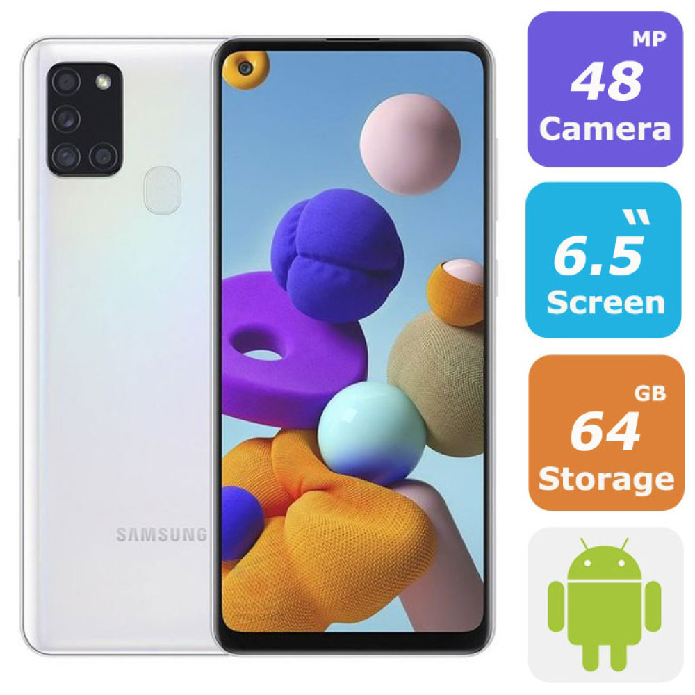 Samsung Galaxy A21S Dual SIM Smartphone, 4GB RAM, 64GB, 4G LTE