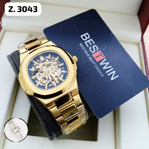 Bestwin Mechanical Watch - Z3034 - Gold/Blue  Bestwin Mechanical Watch - Z3034 - Gold/Blue Price In UAE