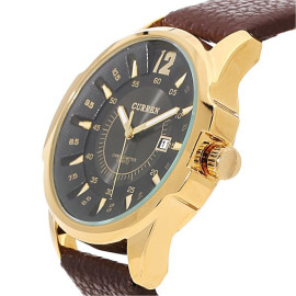 Curren 8123 Mens  Black Dial Leather Band Watch  price in uae