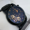 Keep Moving Men's Leather Mechanical Watch