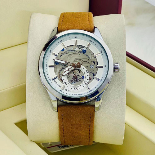 Keep Moving Men's Leather Mechanical Watch  Keep Moving Men's Leather Mechanical Watch Price in uae