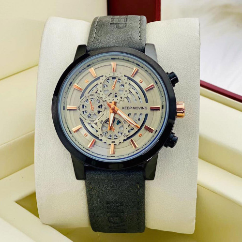 Keep Moving Men's Leather Mechanical Watch  Keep Moving Men's Leather Mechanical Watch Price In UAE