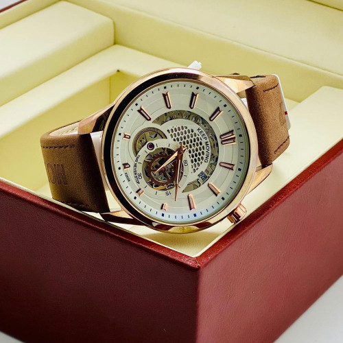 Keep Moving Men's Leather Mechanical Watch - K2029  Keep Moving Men's Leather Mechanical Watch - K2029 Price In UAE