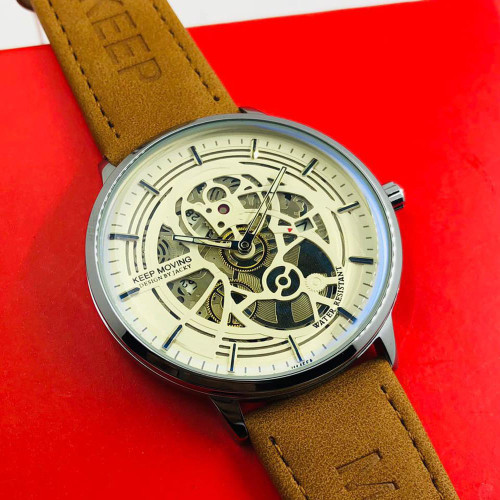 Keep Moving Men's Leather Mechanical Watch  Keep Moving Men's Leather Mechanical Watch Price In UAE