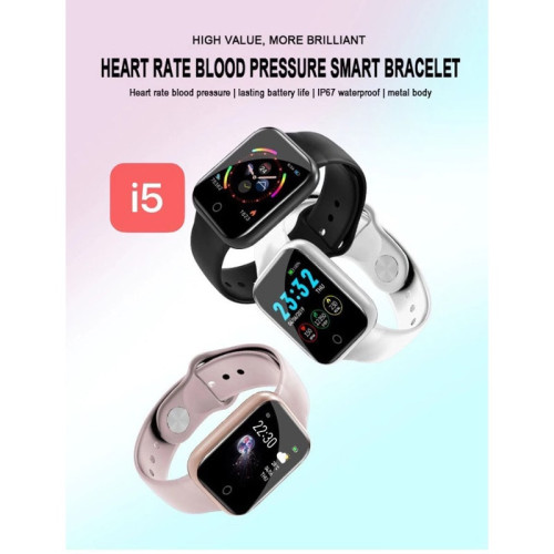 i5 Smart Watch Heart Rate Monitor Waterproof Fitness Tracker Blood Pressure Smartwatch  i5 Smart Watch Heart Rate Monitor Waterproof Fitness Tracker Blood Pressure Smartwatch Price In UAE