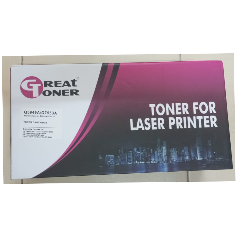 GREAT TONER COMPATIBLE 49A (Q5949A) / 53A (Q7553A) BLACK TONER CARTRIDGE