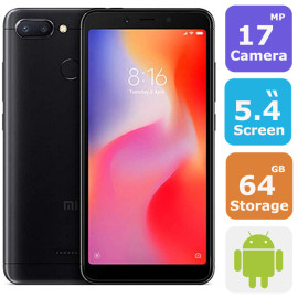 Xiaomi Redmi 6 Dual Sim Smartphone(Android 8.1,5.45 Inch, 4G+WiFi,64GB+4GB) - Free Cover case