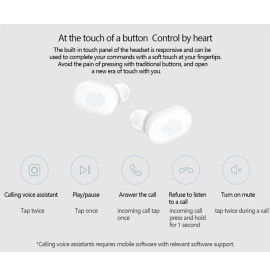 Xiaomi airdots TWS Bluetooth Earphone Youth Version Touch Control with Charging box - White price in uae
