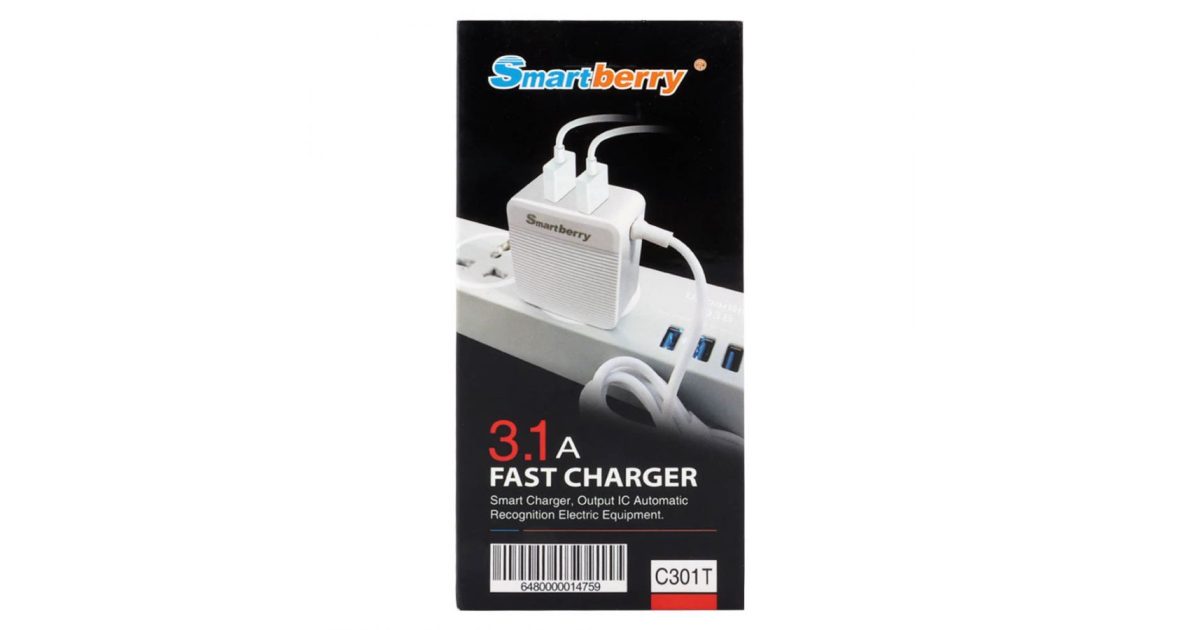 Type -c Adaptor,Smartberry 3.1A Fast Charger C301T price, review and buy in UAE, Dubai, Abu Dhabi |aimsouq.com