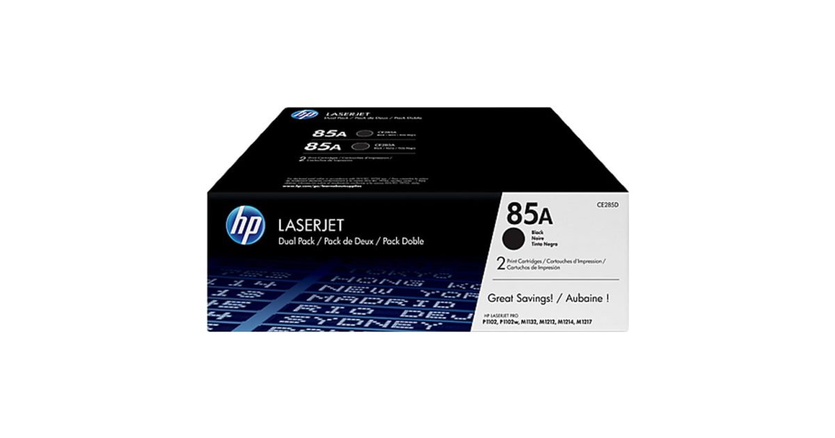 hp 85a 2-pack black laserjet toner cartridge (cf285ad),hp black and white Laser toner printer Cartridges price, review and buy in UAE, Dubai, Abu Dhabi |aimsouq.com